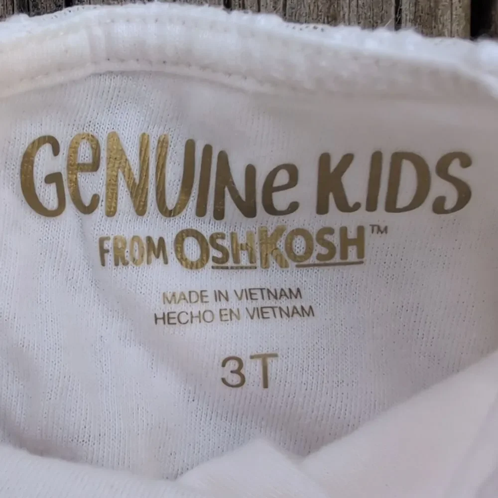 Genuine Kids By Oshkosh 3T White Embroidered Short Sleeve Blouse